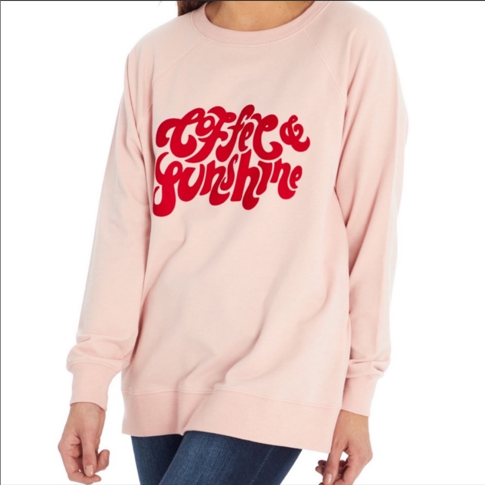 NWT Wildfox Coffee & Sunshine Graphic Sweatshirt